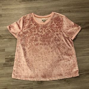 Blush crushed velvet top